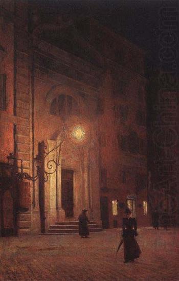 Aleksander Gierymski Street at night oil painting picture